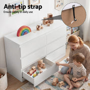 Artiss 6 Chest of Drawers Lowboy White