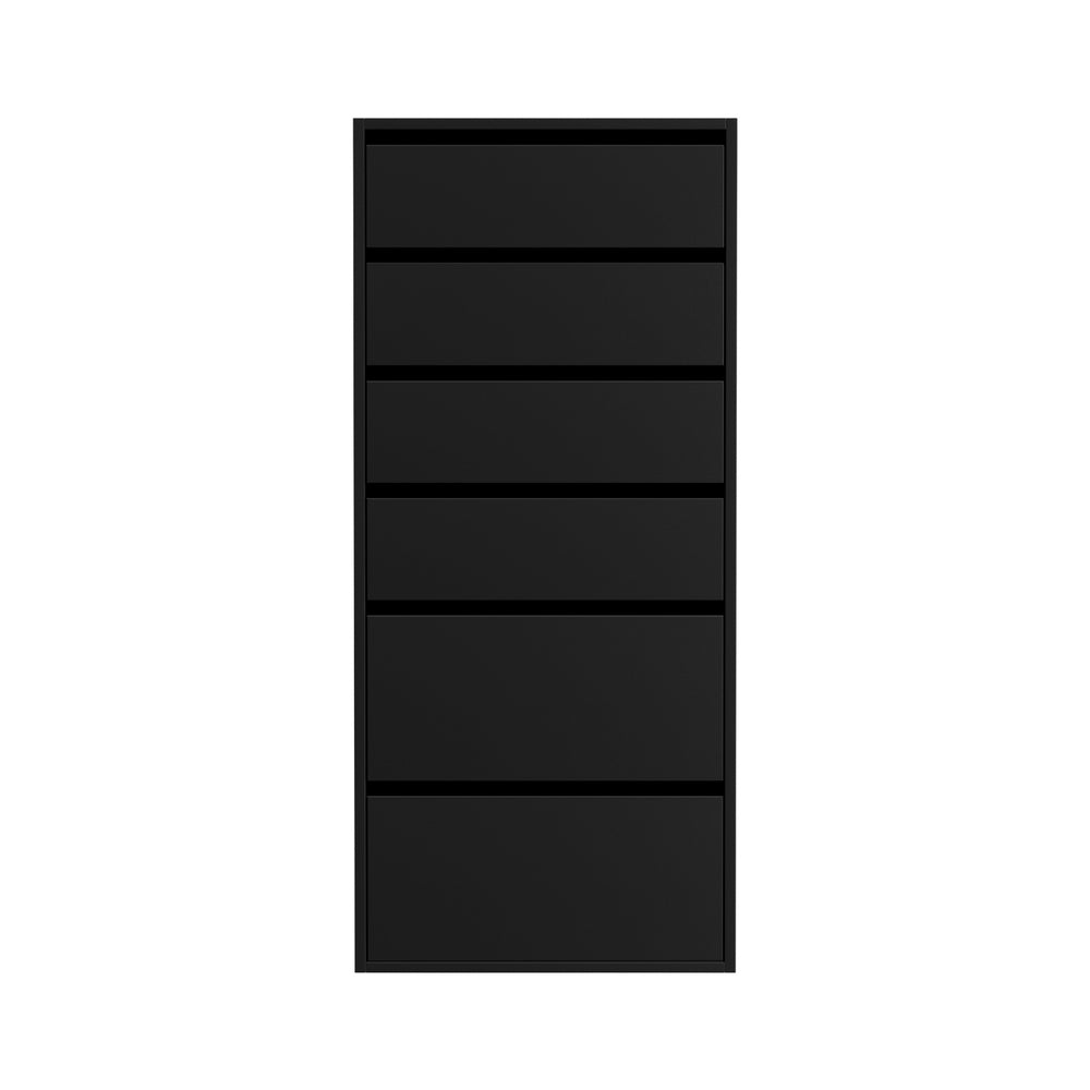 Artiss 6 Chest of Drawers Dresser Tallboy Black FURNI-N-CDR-6D-BK-AB