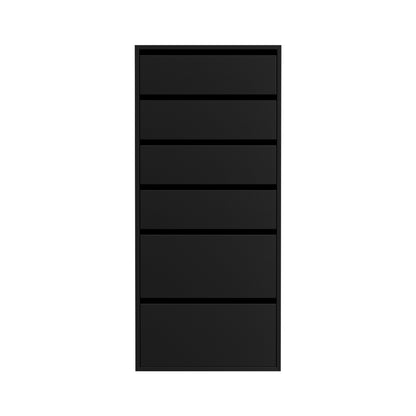 Artiss 6 Chest of Drawers Dresser Tallboy Black FURNI-N-CDR-6D-BK-AB