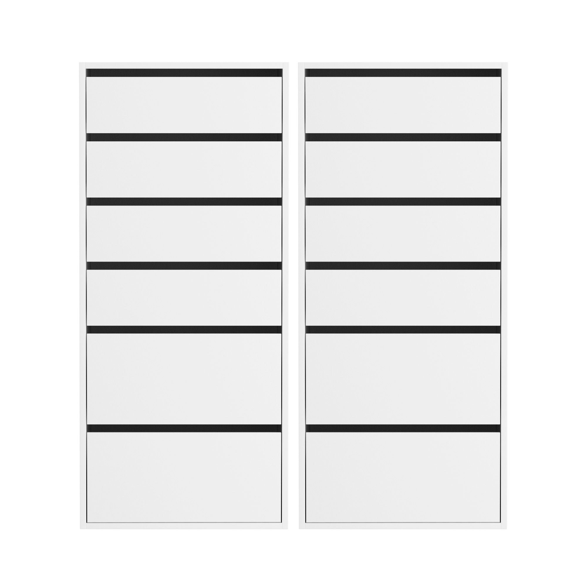 Artiss 2x Chest of 6 Drawers Dresser Tallboy White FURNI-N-CDR-6D-WH-ABX2