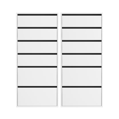 Artiss 2x Chest of 6 Drawers Dresser Tallboy White FURNI-N-CDR-6D-WH-ABX2