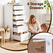 Artiss 2x Chest of 6 Drawers Dresser Tallboy White FURNI-N-CDR-6D-WH-ABX2