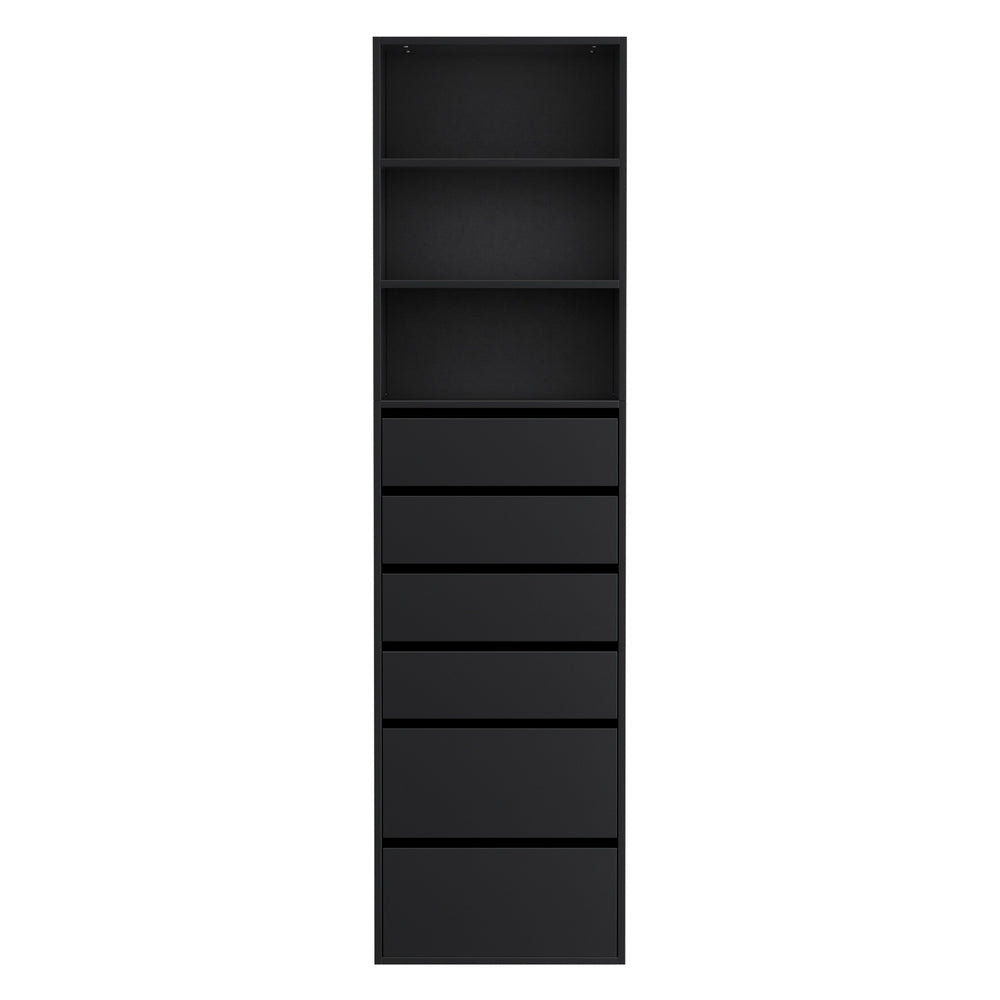 Artiss 6 Chest of Drawers Tallboy Cabinet Black FURNI-N-CDR-6D3S-BK-AB