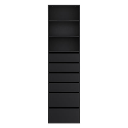 Artiss 6 Chest of Drawers Tallboy Cabinet Black FURNI-N-CDR-6D3S-BK-AB