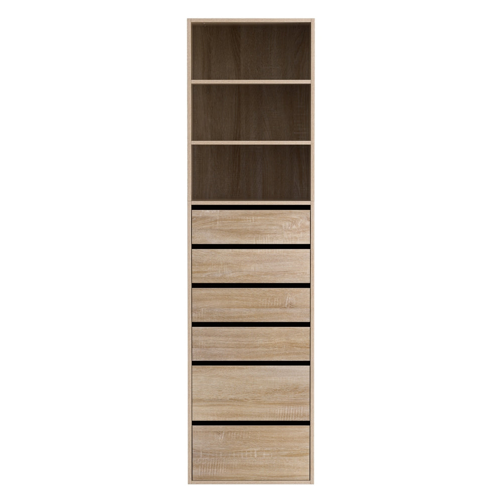 Artiss 6 Chest of Drawers Tallboy Cabinet Pine FURNI-N-CDR-6D3S-WD-AB