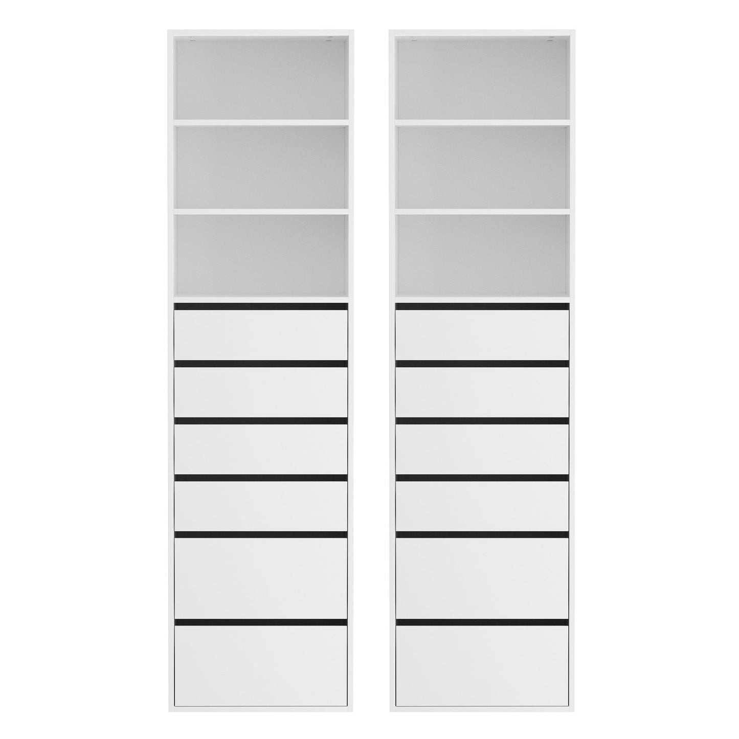 Artiss 2x Chest of 6 Drawers Tallboy Cabinet Adjustable Shelf White FURNI-N-CDR-6D3S-WHX2