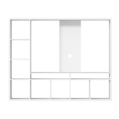 Artiss Entertainment Center Unit TV Stand TV Cabinet Open Shelves 183CM White FURNI-N-CE01-TV180-WH-ABC