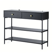 Artiss Console Table 3-Tier Black FURNI-N-CST-01-BK