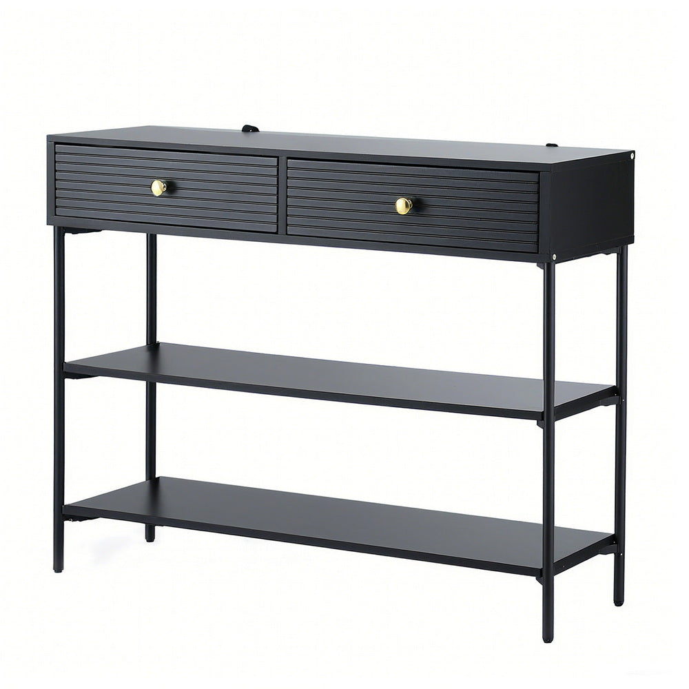 Artiss Console Table 3-Tier Black FURNI-N-CST-01-BK