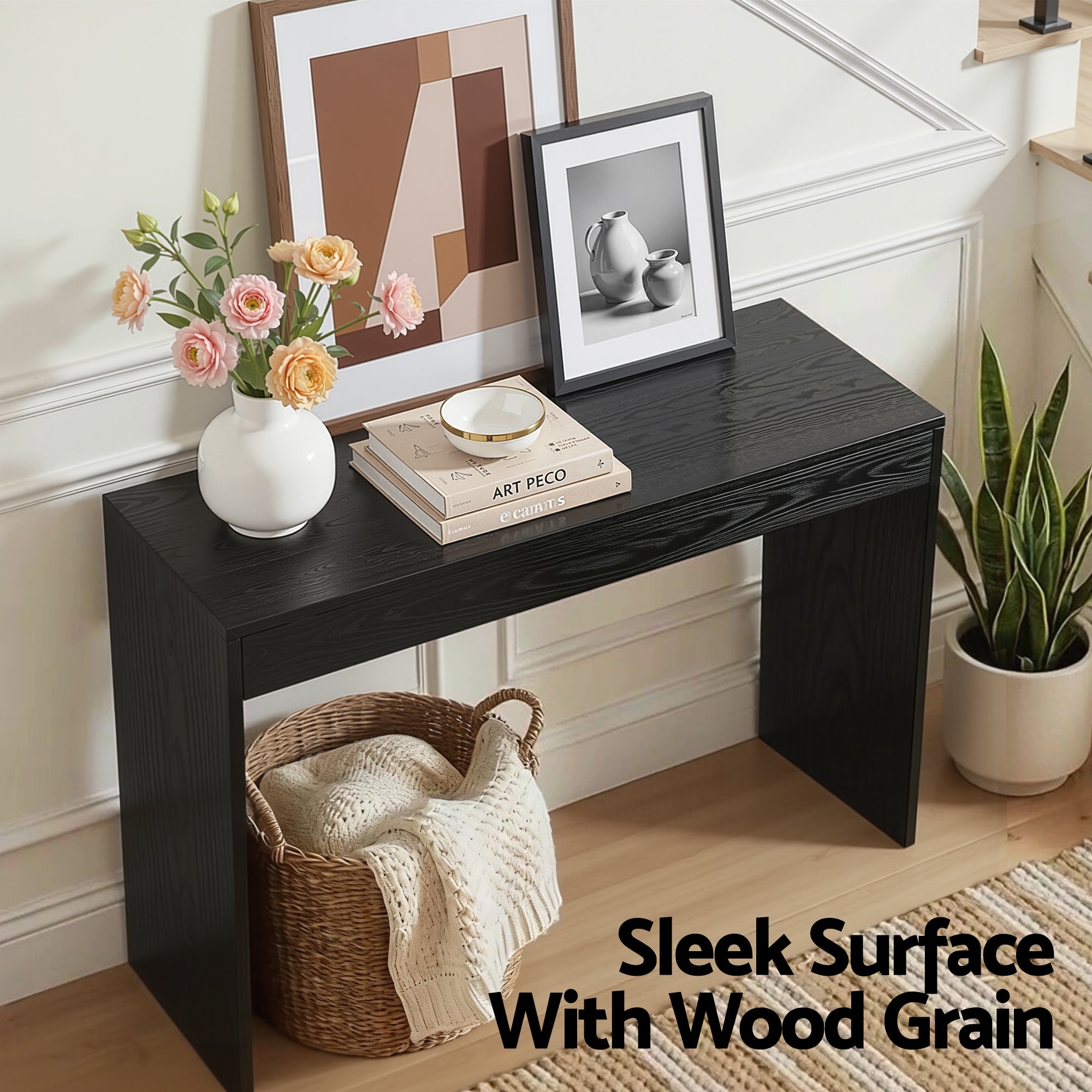 Artiss Console Table Hallway Sofa Entryway Entrance 120CM Black FURNI-N-CST-02-BK
