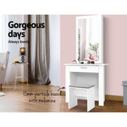 Artiss Dressing Table Stool Set Sliding Mirror White Demi FURNI-N-DRESS01-WH-AB