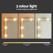 Artiss Dressing Table Vanity Desk Set Stool 12 Led Bulbs Wood FURNI-N-DRESS02-LED-WD-AB