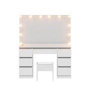 Artiss Dressing Table Vanity Desk Set Stool 12 Led Bulbs White