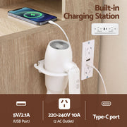 Artiss Dressing Table Vanity Desk Set Stool LED Charging Station Wood FURNI-N-DRESS03-WD-ABC