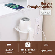 Artiss Dressing Table Vanity Desk Set Stool LED Charging Station White FURNI-N-DRESS03-WH-ABC