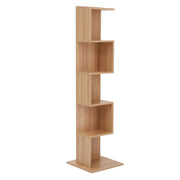Artiss 5 Tiers Bookshelf S-shaped Bookcase Oak FURNI-N-DS-5T-WD