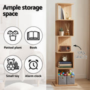 Artiss 5 Tiers Bookshelf S-shaped Bookcase Oak FURNI-N-DS-5T-WD