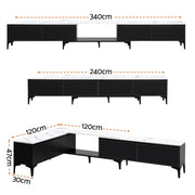 Artiss TV Cabinet Entertainment Unit Stand Extendable Black FURNI-N-EXT-TV240-BK-AB
