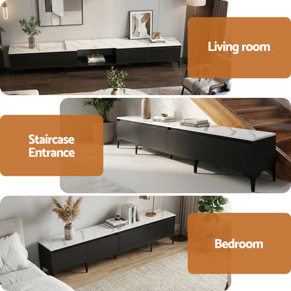 Artiss TV Cabinet Entertainment Unit Stand Extendable Black FURNI-N-EXT-TV240-BK-AB