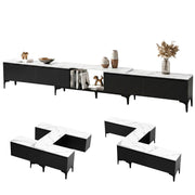 Artiss TV Cabinet Entertainment Unit Stand Extendable Black FURNI-N-EXT-TV240-BK-AB
