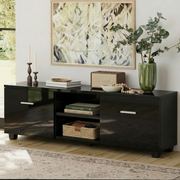 Artiss Entertainment Unit TV Cabinet 140cm Black Jim FURNI-N-GS-TV01-BK-AB