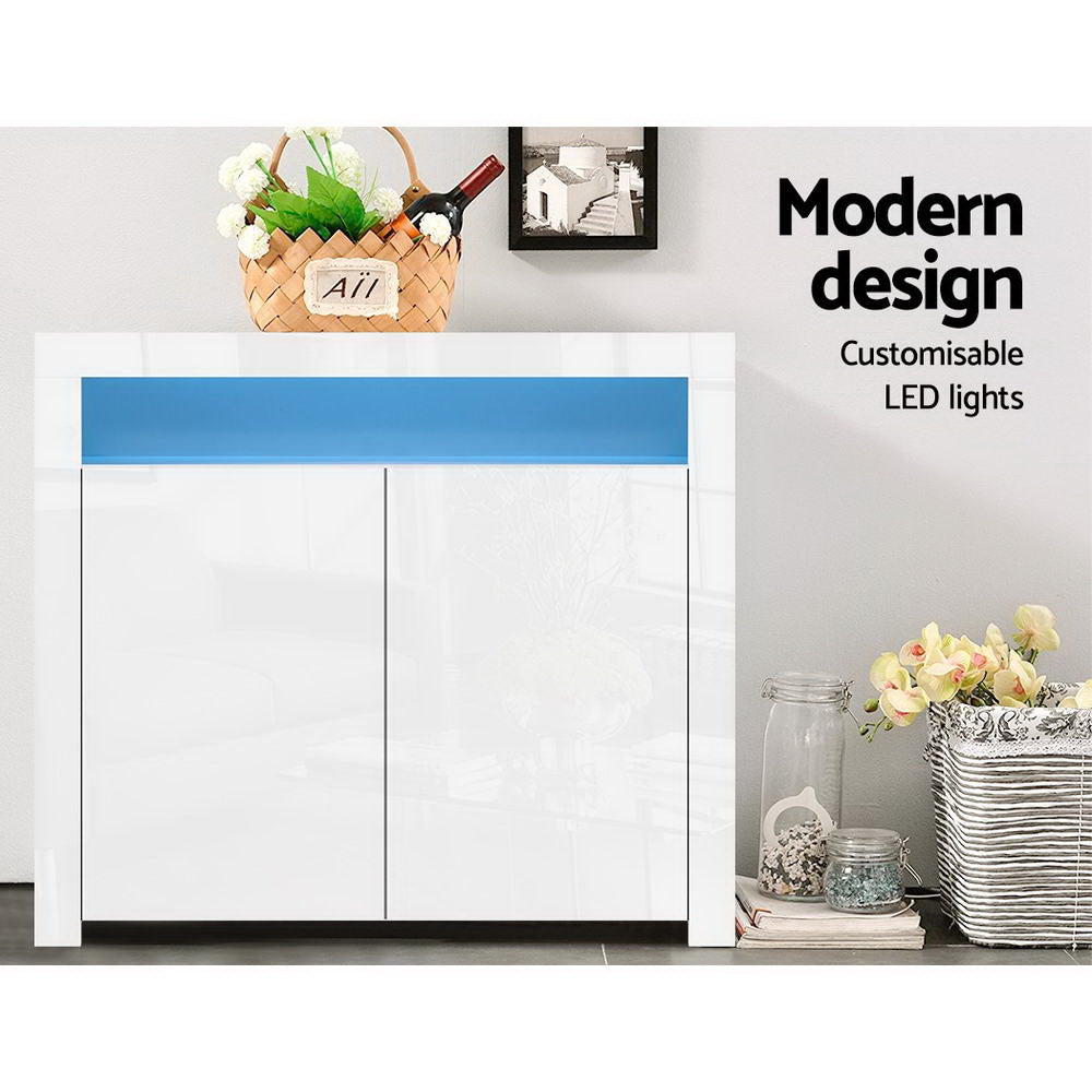Artiss Buffet Sideboard LED - ARNO White FURNI-N-LED-SID01-WH-AB