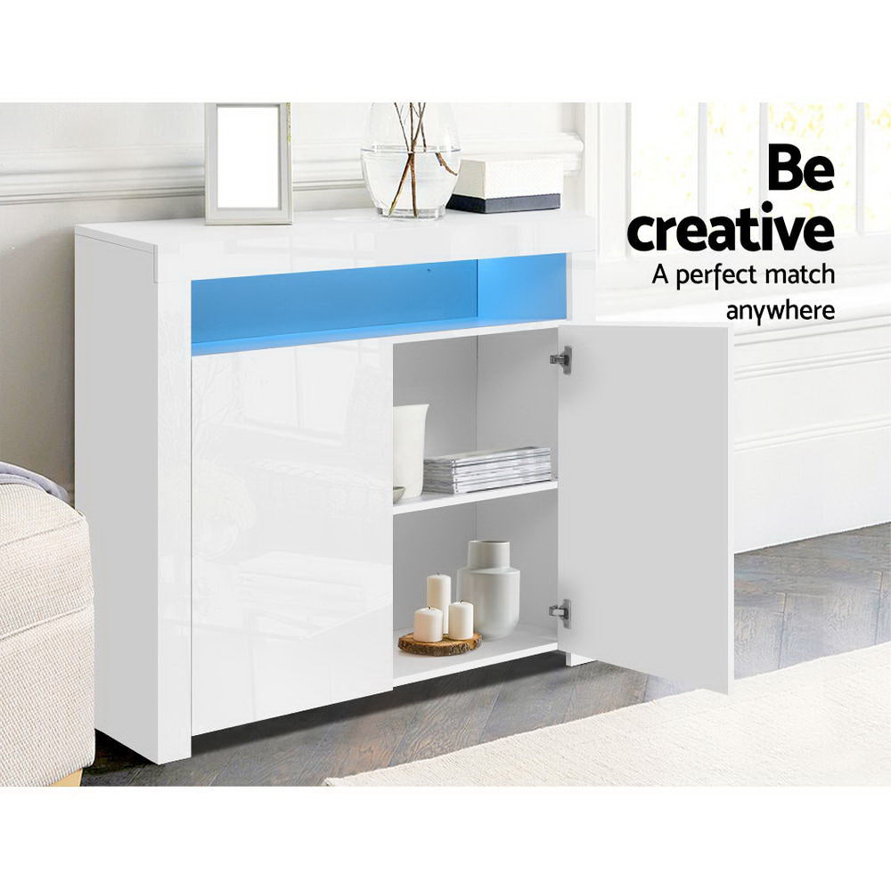 Artiss Buffet Sideboard LED - ARNO White FURNI-N-LED-SID01-WH-AB