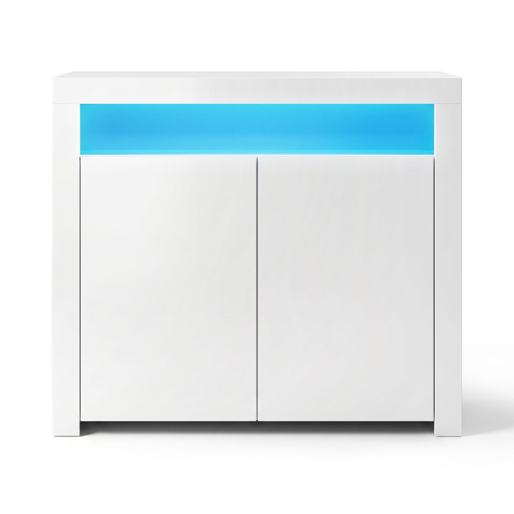 Artiss 2x Buffet Sideboard Cabinet LED Cupboard High-Gloss Storage Pantry ARNO FURNI-N-LED-SID01-WH-ABX2