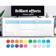 Artiss Entertainment Unit TV Cabinet LED 160cm White Anna FURNI-N-LED-TV04-WH-AB