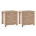 Artiss 2x Bedside Table 2 Drawers - MAXI Pine FURNI-N-MAXI-BS01-WDX2