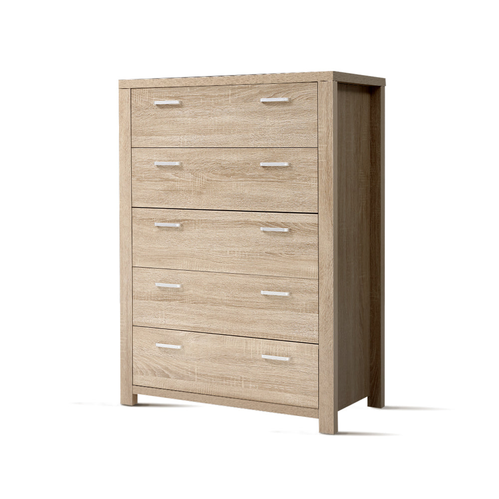 Artiss 5 Chest of Drawers - MAXI Pine FURNI-N-MAXI-CDR02-WD-AB