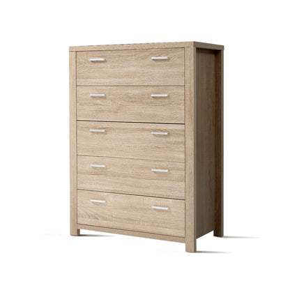 Artiss 5 Chest of Drawers - MAXI Pine FURNI-N-MAXI-CDR02-WD-AB