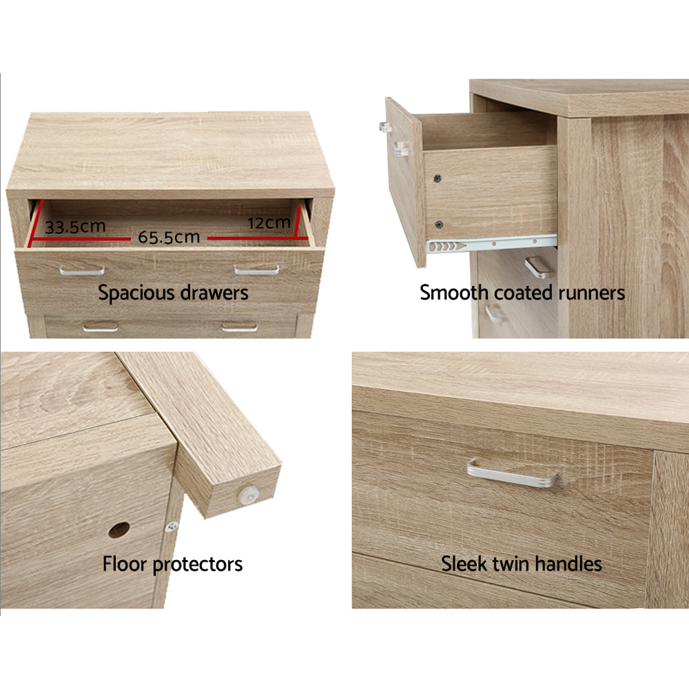 Artiss 5 Chest of Drawers - MAXI Pine FURNI-N-MAXI-CDR02-WD-AB