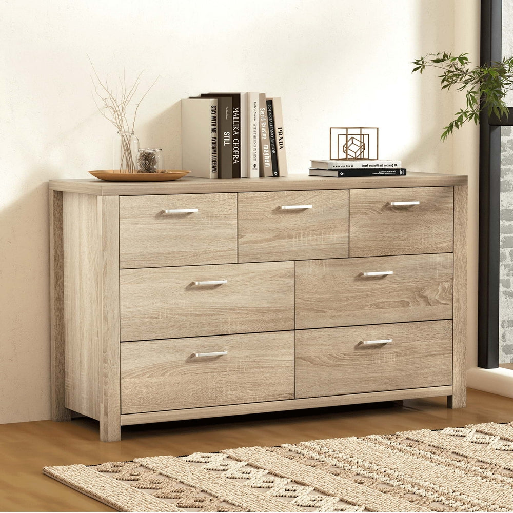 Artiss 7 Chest of Drawers - MAXI Pine FURNI-N-MAXI-CDR03-WD-AB