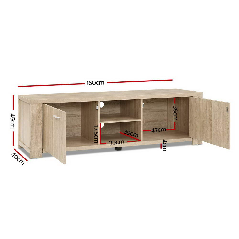 Artiss TV Cabinet Entertainment Unit 160cm Pine Maxi FURNI-N-MAXI-TV160-WD-AB
