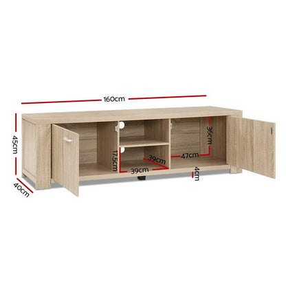 Artiss TV Cabinet Entertainment Unit 160cm Pine Maxi FURNI-N-MAXI-TV160-WD-AB