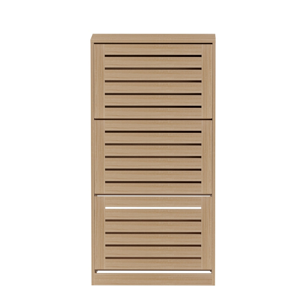 Artiss Shoe Cabinet Storage Drawer 45 Pairs Pine FURNI-N-SHOE-3D-WD