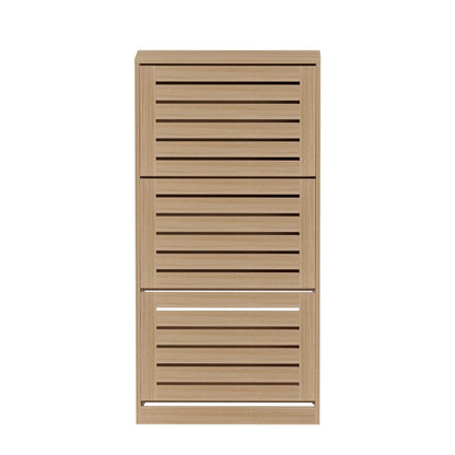 Artiss Shoe Cabinet Storage Drawer 45 Pairs Pine FURNI-N-SHOE-3D-WD