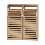 Artiss 2x Shoe Cabinet Storage Organiser 3 Flip Drawer Pine