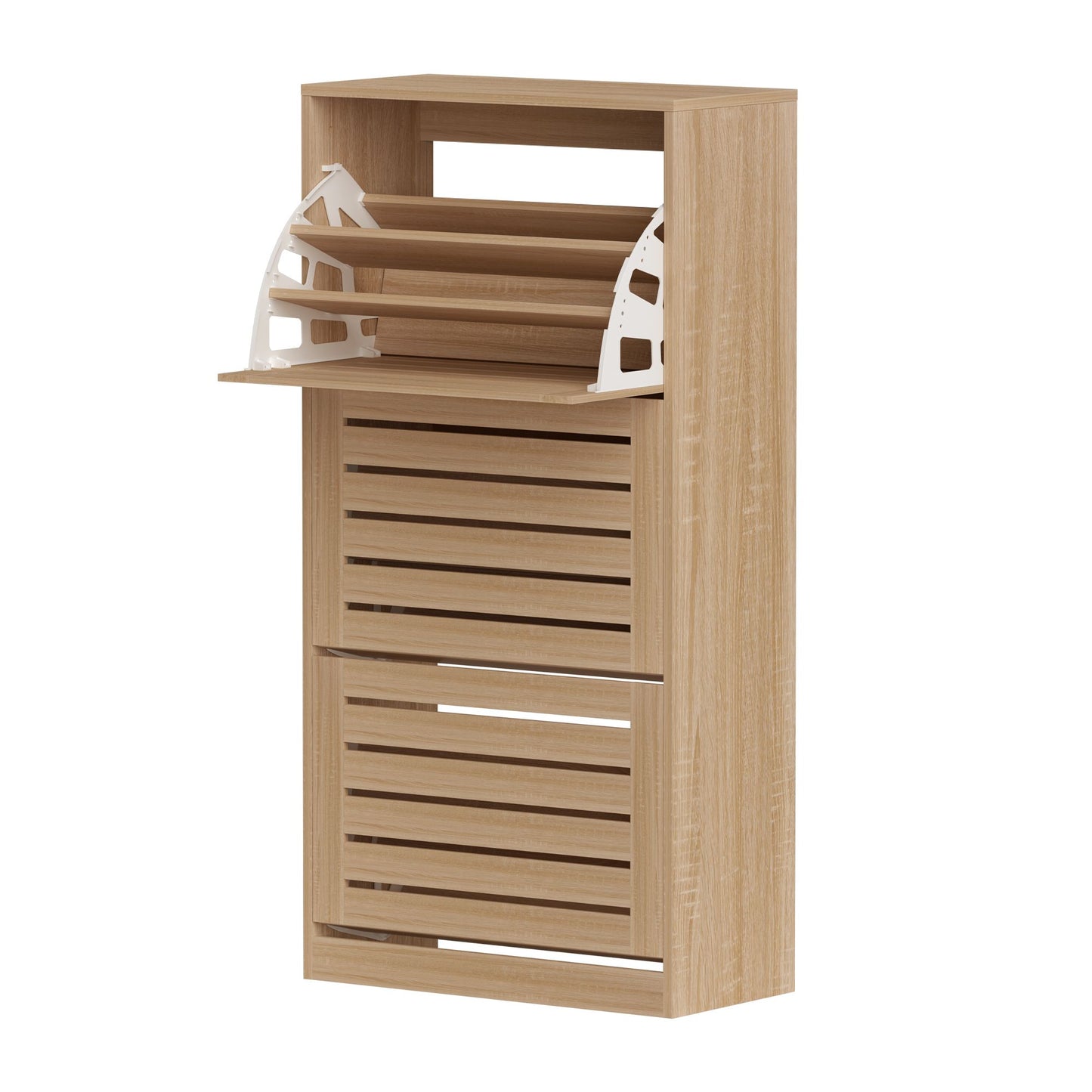 Artiss 2x Shoe Cabinet Storage Organiser 3 Flip Drawer Pine FURNI-N-SHOE-3D-WDX2