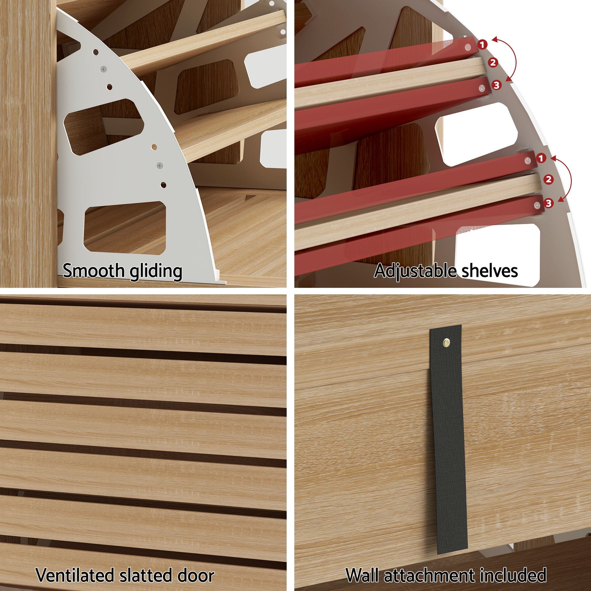 Artiss 2x Shoe Cabinet Storage Organiser 3 Flip Drawer Pine FURNI-N-SHOE-3D-WDX2