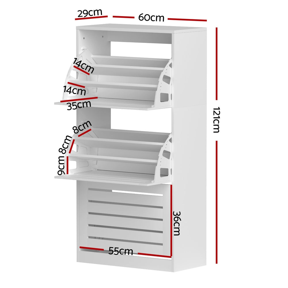 Artiss Shoe Cabinet Storage Drawer 45 Pairs White FURNI-N-SHOE-3D-WH