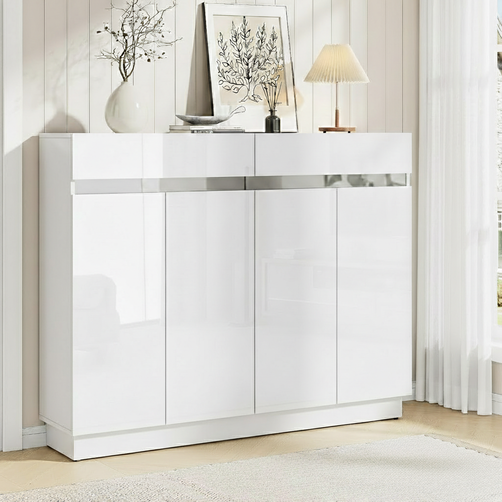 Artiss Shoe Rack Cabinet Storage Cupboard 24 Pairs - Lydia FURNI-N-SHOE120-WH-AB