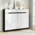 Artiss Shoe Rack Cabinet Storage 120cm w/ Drawer - White Lydia FURNI-N-SHOE120-WHBK-AB