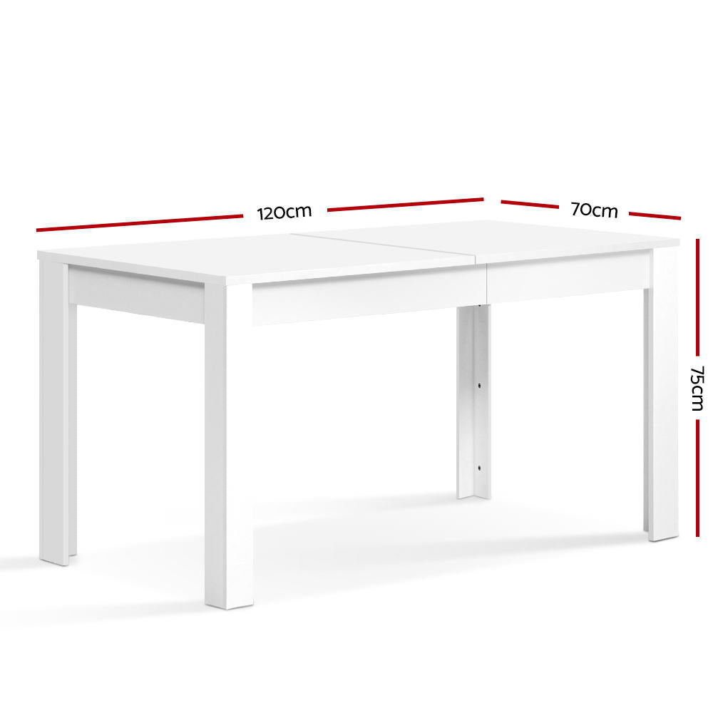 Artiss Dining Table Rectangular 4 Seater 120CM White Natu FURNI-N-TAB120-WH
