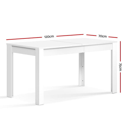 Artiss Dining Table Rectangular 4 Seater 120CM White Natu FURNI-N-TAB120-WH