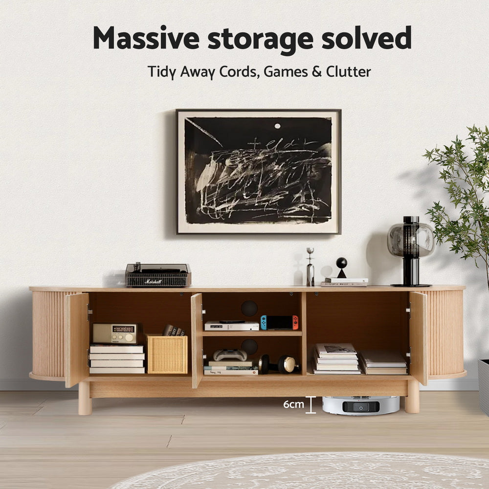 Artiss TV Unit Entertainment Unit Storage Cabinet 160cm Pine FURNI-N-TV160-WD