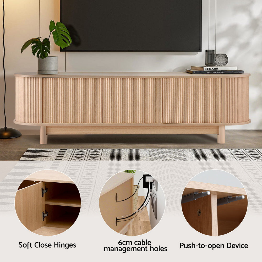 Artiss TV Unit Entertainment Unit Storage Cabinet 160cm Pine FURNI-N-TV160-WD