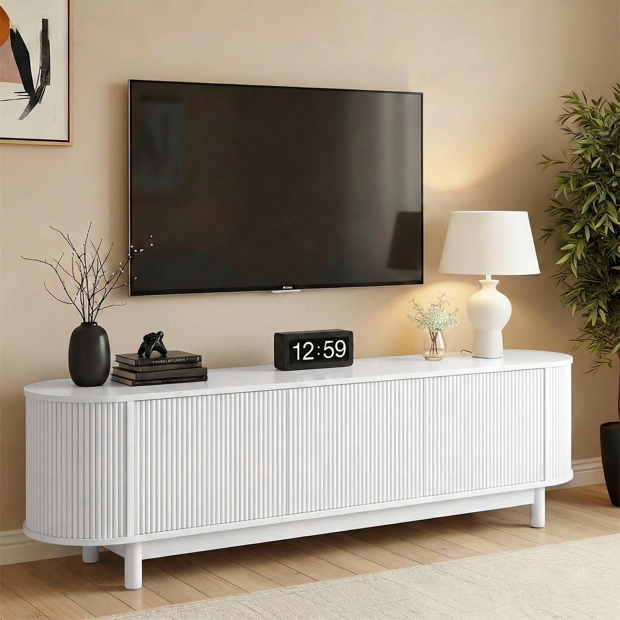 Artiss TV Unit Entertainment Unit Storage Cabinet 160cm White FURNI-N-TV160-WH