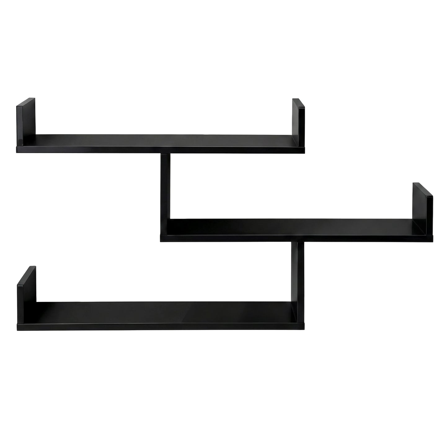 Artiss Floating Wall Shelf 3 Tier Black FURNI-N-WALL-01-BK